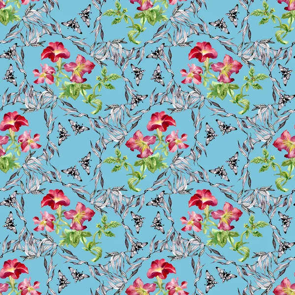 Petunien Blumen Hintergrund — Stockfoto