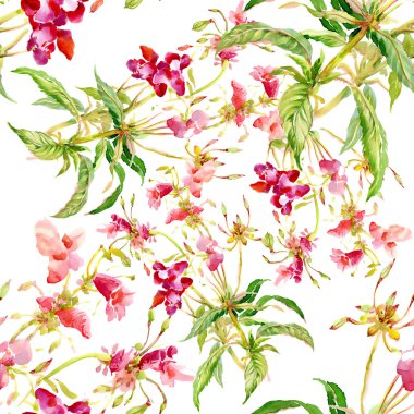 desenli çiçekler ve yapraklar