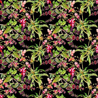 desenli çiçekler ve yapraklar