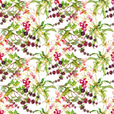 desenli çiçekler ve yapraklar