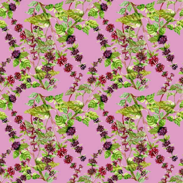 Pattern with flowers and leaves — Stock Photo, Image