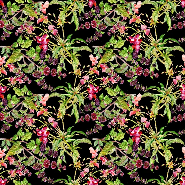 Pattern with flowers and leaves — Stock Photo, Image