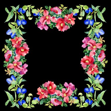 Renkli Sulu Boya çiçekler