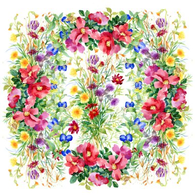 Renkli Sulu Boya çiçekler