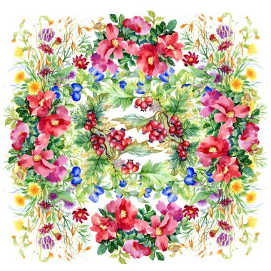 alıç şube ve kır çiçekleri