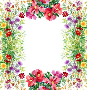 Renkli Sulu Boya çiçekler