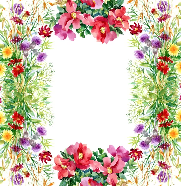 Färgstark akvarell blommor — Stockfoto