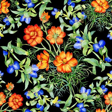 kır çiçekleri seamless modeli