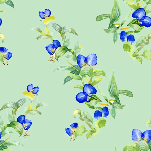 Färgglada blommor seamless mönster — Stockfoto