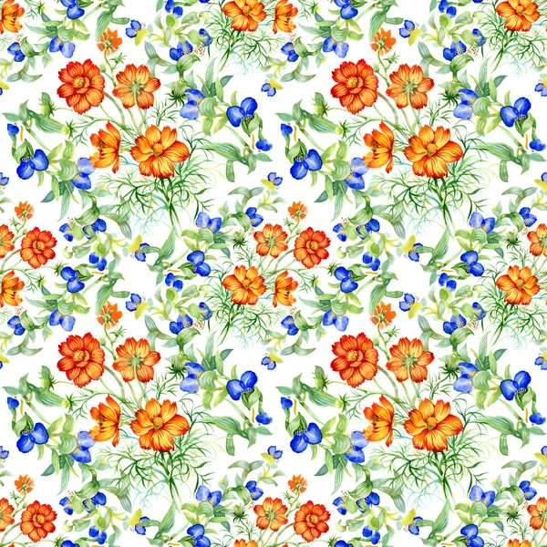 Wild flowers seamless pattern