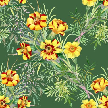 Vahşi çiçekler pürüzsüz desen