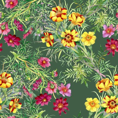 Vahşi çiçekler pürüzsüz desen