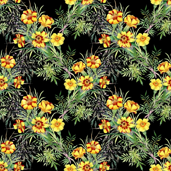 Άγρια λουλούδια χωρίς ραφή μοτίβο — Φωτογραφία Αρχείου