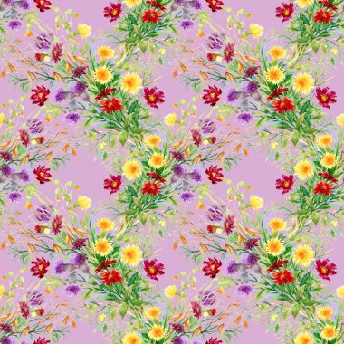 Vahşi çiçekler pürüzsüz desen