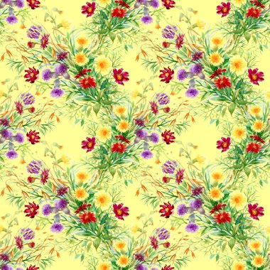 Vahşi çiçekler pürüzsüz desen