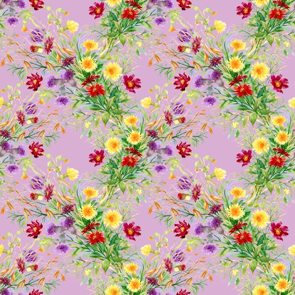 Wild flowers seamless pattern — Stock Photo, Image