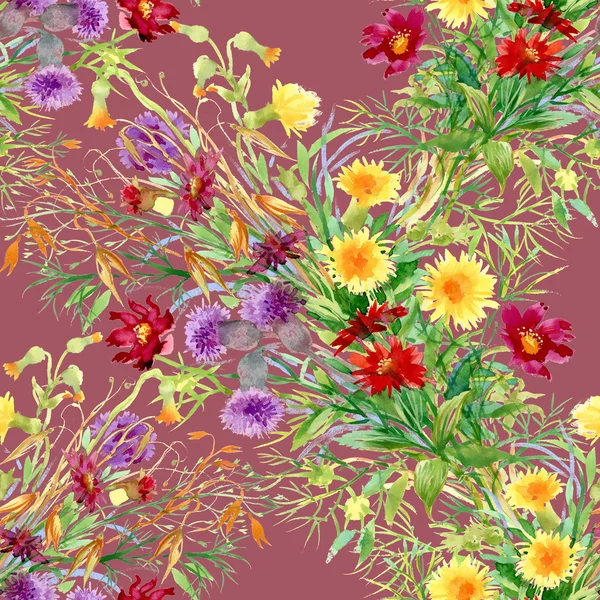 Wild flowers seamless pattern — Stock Photo, Image