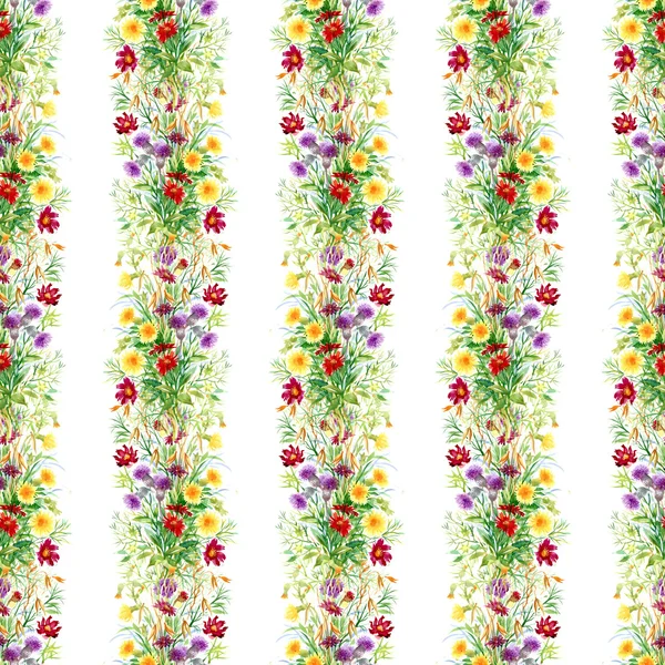 Wilde Blumen nahtloses Muster — Stockfoto
