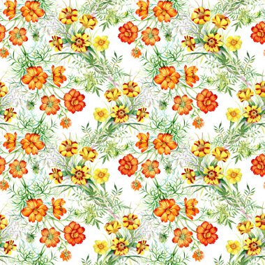 Vahşi çiçekler pürüzsüz desen