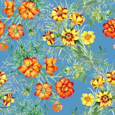 Vahşi çiçekler pürüzsüz desen