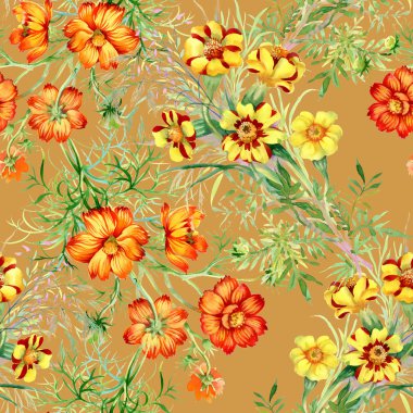 Vahşi çiçekler pürüzsüz desen