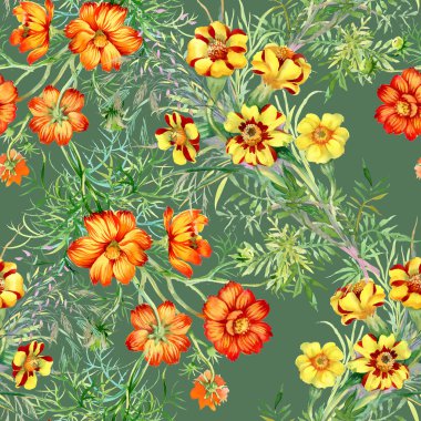 Vahşi çiçekler pürüzsüz desen