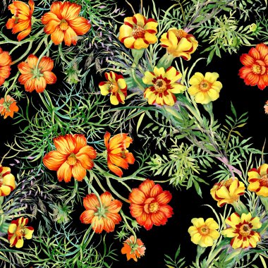 Vahşi çiçekler pürüzsüz desen