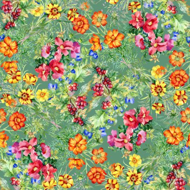 Vahşi çiçekler pürüzsüz desen