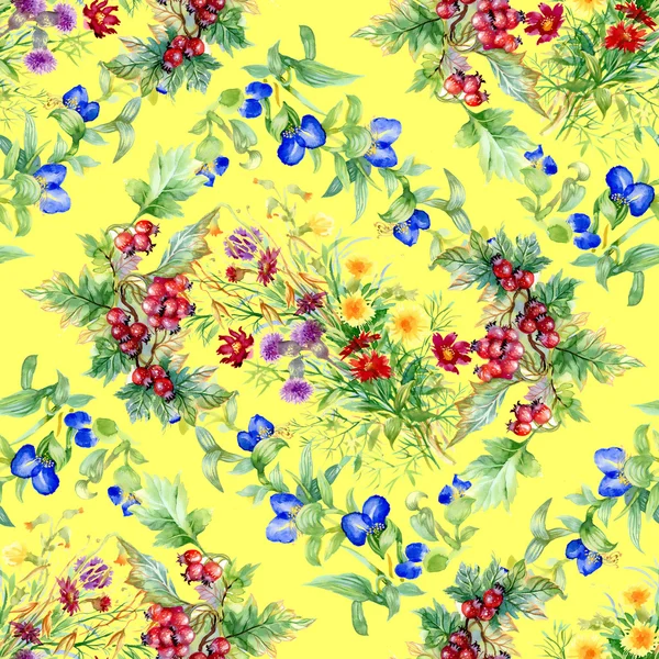 野生の花のシームレスなパターン — ストック写真