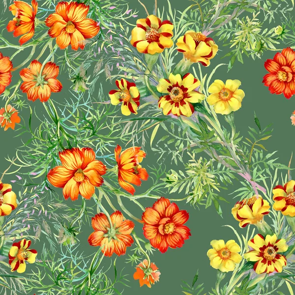 Vad virágok zökkenőmentes minta — Stock Fotó