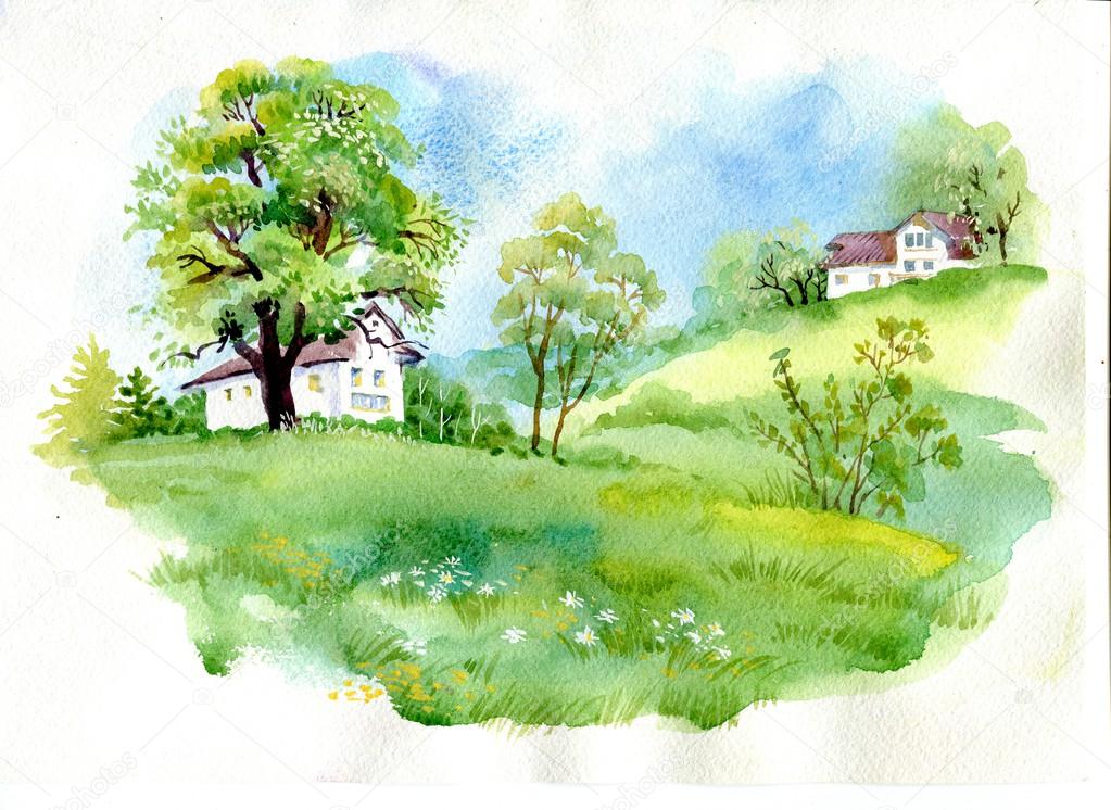 Landscape with houses