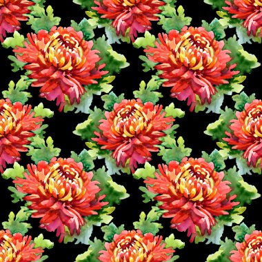 suluboya kırmızı çiçekler doku