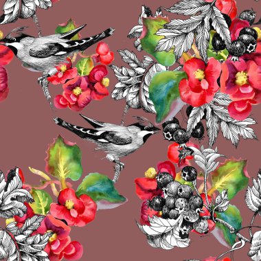 Kuşlarda dal seamless modeli