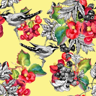 Kuşlarda dal seamless modeli