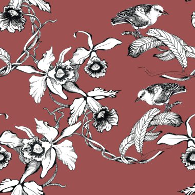 Kuşlarda dal seamless modeli