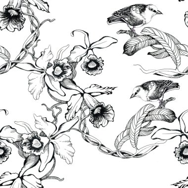 Kuşlarda dal seamless modeli