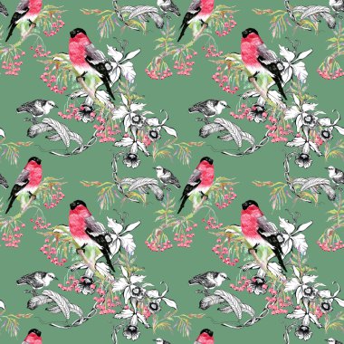 Kuşlarda şube seamless modeli