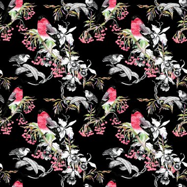 Kuşlarda şube seamless modeli