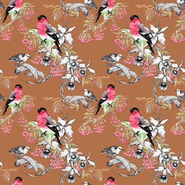 Kuşlarda şube seamless modeli