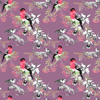 Kuşlarda şube seamless modeli