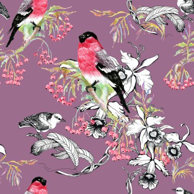 Kuşlarda şube seamless modeli