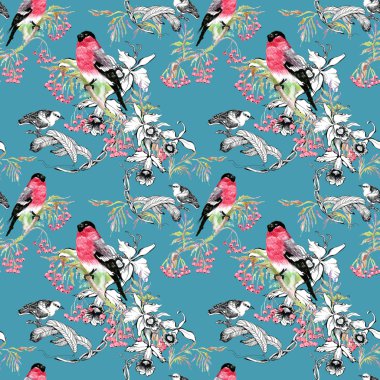 Kuşlarda şube seamless modeli