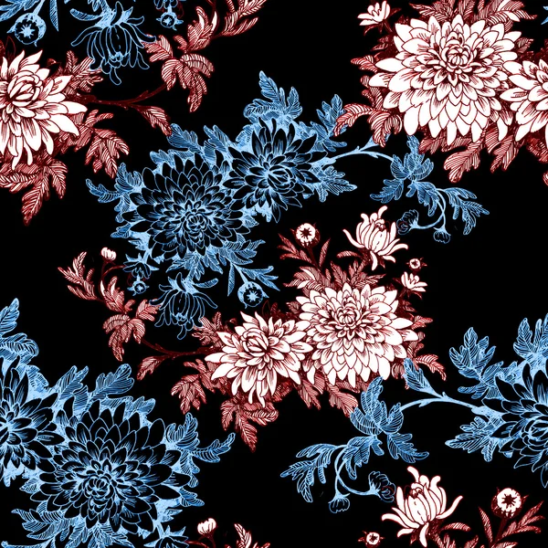 Akvarell virág zökkenőmentes minta — Stock Fotó
