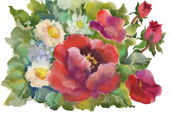 Watercolor flowers — Stock Photo, Image