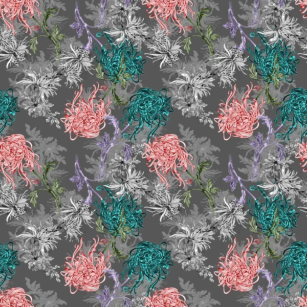 花のシームレスなパターン — ストック写真