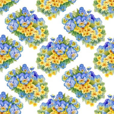 Hercai Menekşe ve unut-beni-çiçek deseni