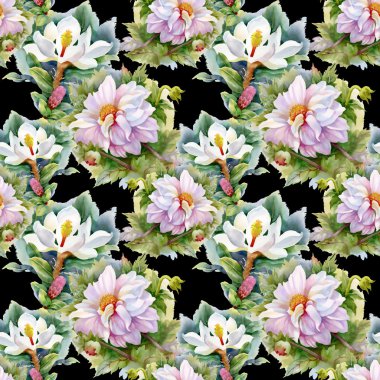 Kasımpatı ve Manolya desen