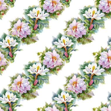 Kasımpatı ve Manolya desen