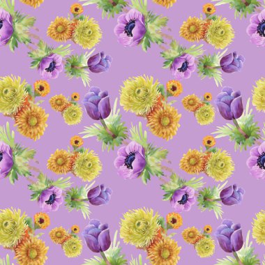 Suluboya çiçek doku illüstrasyon