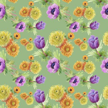 Çiçeksiz suluboya desen